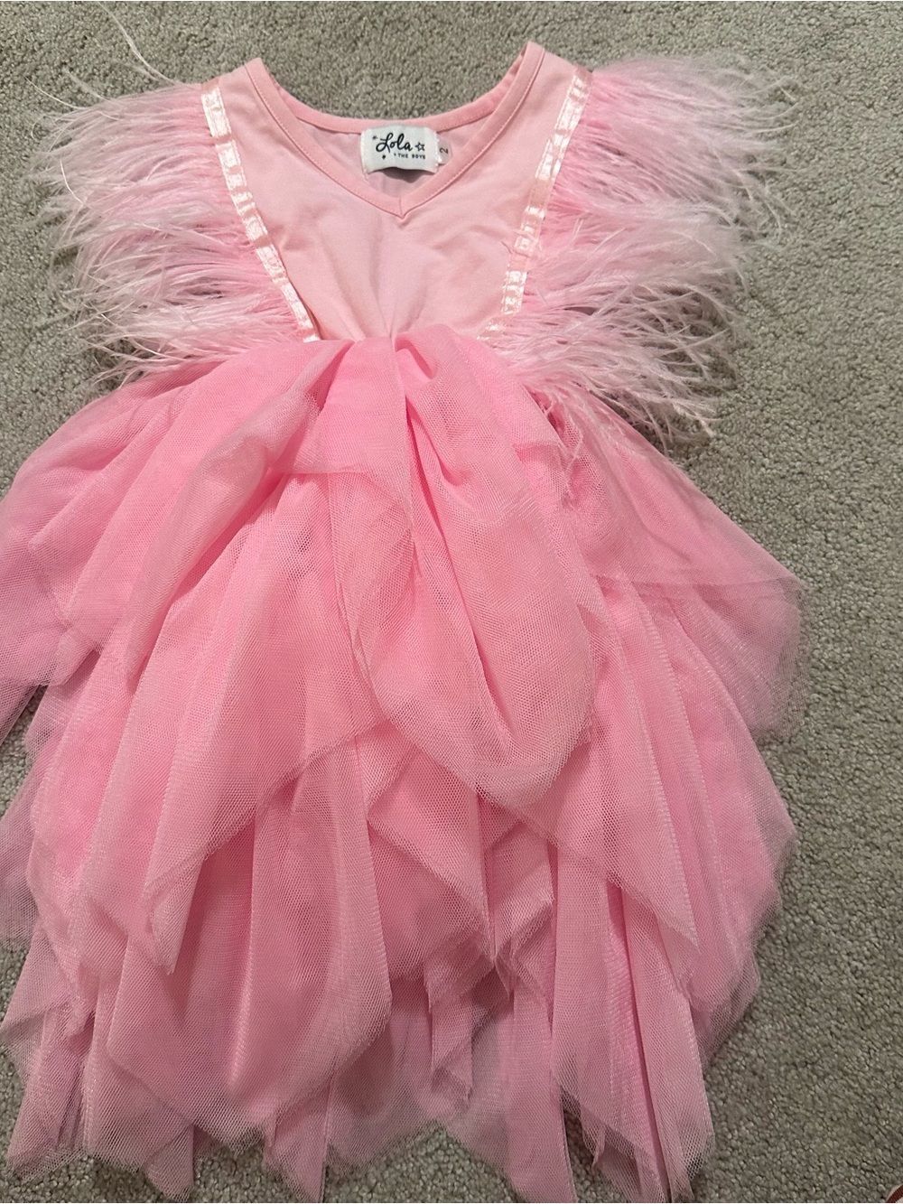 Lola + The Boys Pink Feather Tulle Gigi Tutu Party Dress – Size 2 EUC – SOLD OUT